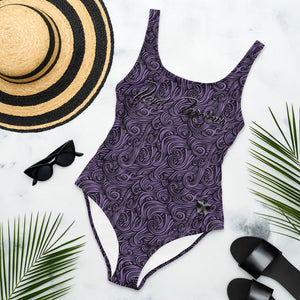 Purple Waves One-Piece Swimsuit