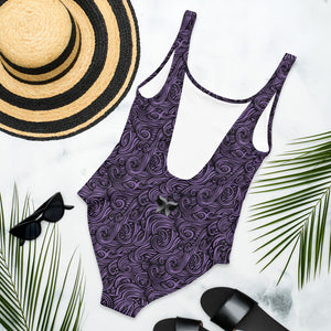 Purple Waves One-Piece Swimsuit