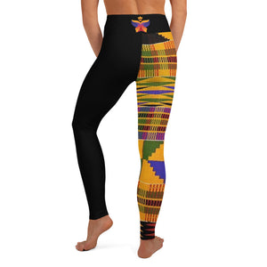 Kente/Black Yoga Leggings