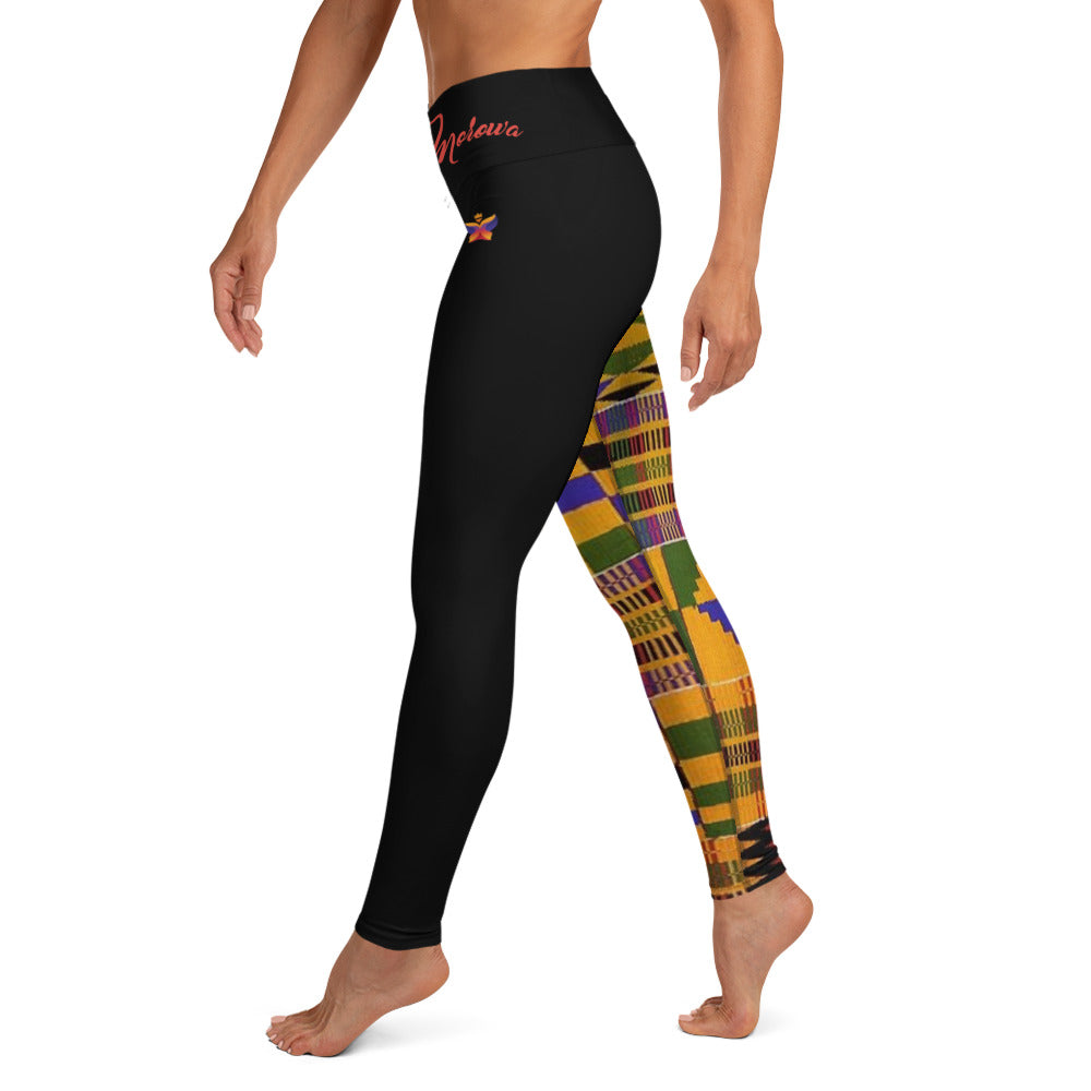 Kente/Black Yoga Leggings