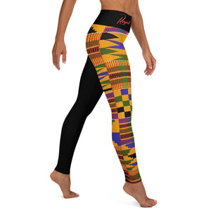 Kente/Black Yoga Leggings