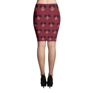 Mosi Collection Red Pencil Skirt