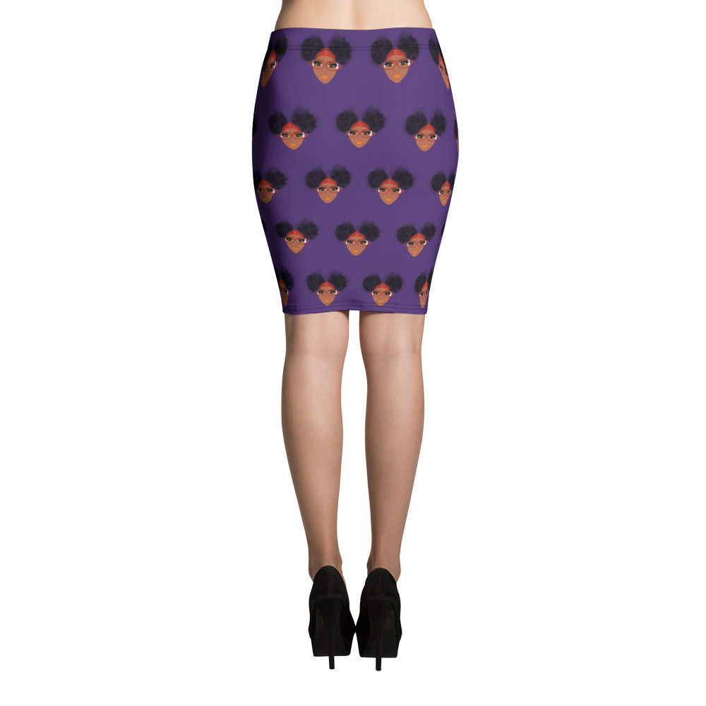 Mosi Collection Purple Pencil Skirt