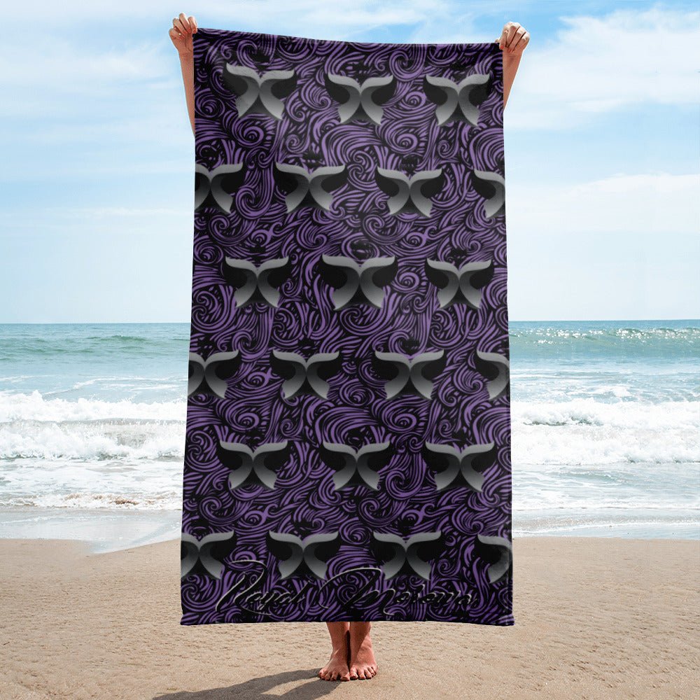 Purple Wave Beach Towel